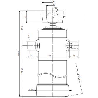 Teleskopski cilinder 3 stopnje 11 ton 1493 mm s kroglo 4037S